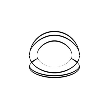Kozmonot şapka çizgisi ikonu. Basit tarz uzay bilimi arkaplan sembolü. Logo tasarım elemanı. Tişört baskısı. Çıkartma için vektör.