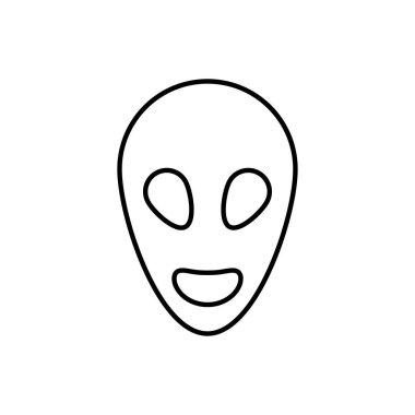 Uzaylı çizgi ikonu. Basit tarz uzay bilimi arkaplan sembolü. Logo tasarım elemanı. Tişört baskısı. Çıkartma için vektör.