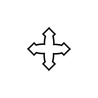 Hristiyan çapraz çizgi ikonu. Basit bir Hıristiyan dini poster sembolü. Logo tasarım elemanı. Tişört baskısı. Çıkartma için vektör.