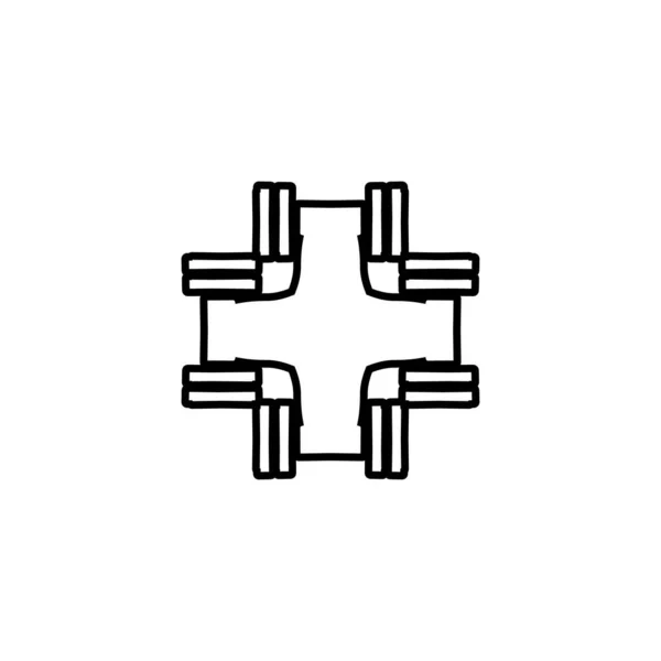Icône Croix Chrétienne Style Simple Religion Chrétienne Affiche Arrière Plan — Image vectorielle