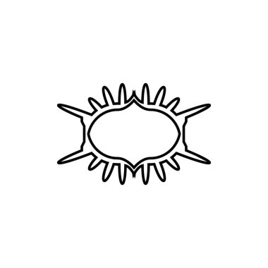 Metin çerçeve simgesi. Basit stil poster çerçeve arkaplan sembolü. Logo tasarım elemanı. Tişört baskısı. Çıkartma için vektör.