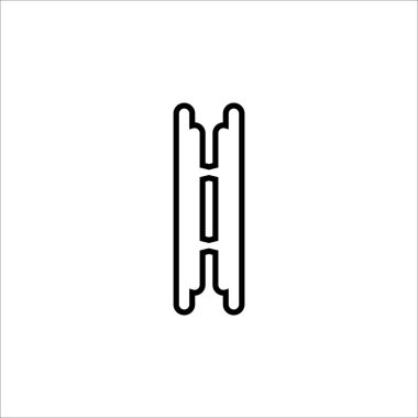 Yol çizgisi simgesi. Basit bir seyahat şirketi poster sembolü. Logo tasarım elemanı. Tişört baskısı. Çıkartma için vektör.