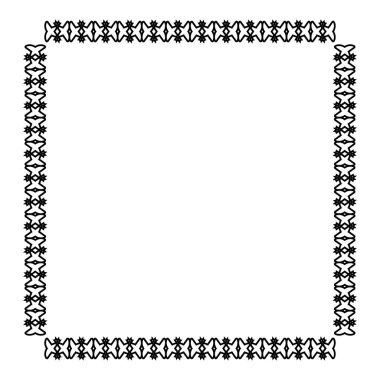 Süs çerçeve çizgisi simgesi. Basit tarz süs arkaplan sembolü. Logo tasarım elemanı. Tişört baskısı. Çıkartma için vektör.