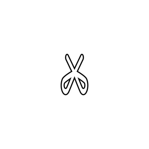 Icône Ligne Ciseaux Style Simple Barbier Affiche Arrière Plan Symbole — Image vectorielle