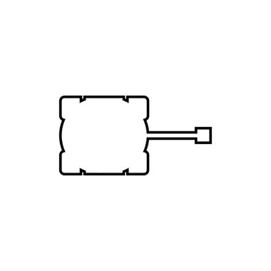 Tank hattı simgesi. Basit stil, savaş posterleri yok. Logo tasarım elemanı. Tişört baskısı. Çıkartma için vektör.