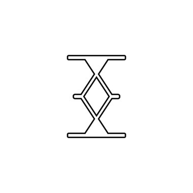 Trambolin hattı ikonu. Basit bir Olimpik spor poster arkaplan sembolü. Logo tasarım elemanı. Tişört baskısı. Çıkartma için vektör.