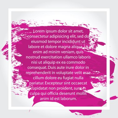 Çerçeve, sizin metin için yer. Leke, pembe arka plan. Vektör illust