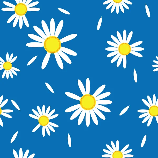Весенний фон без печати узор синий с белым фломастером — стоковый вектор