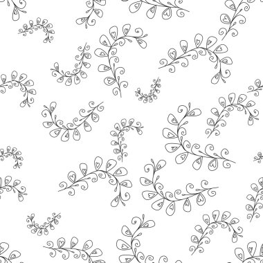 Dal yaprakları ve beyaz bir adam kalpler ile desen