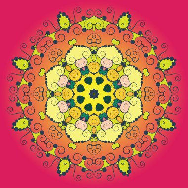 Dekoratif yuvarlak dantel modeli, daire arka plan ile birçok uygu