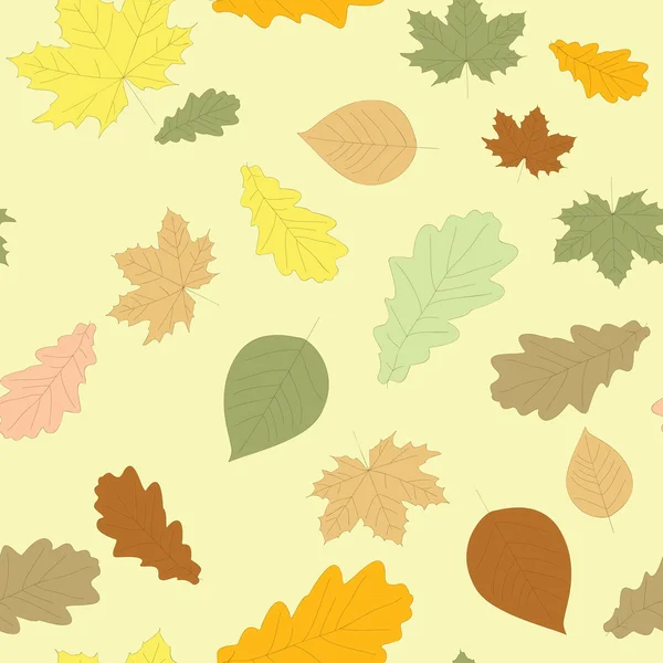 Vektör kümesi farklı renkli sonbahar yaprakları.