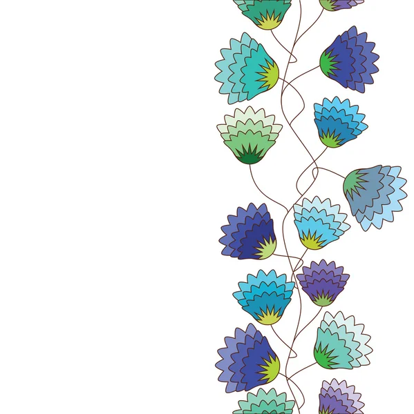 Vzor modré květy — Stockový vektor
