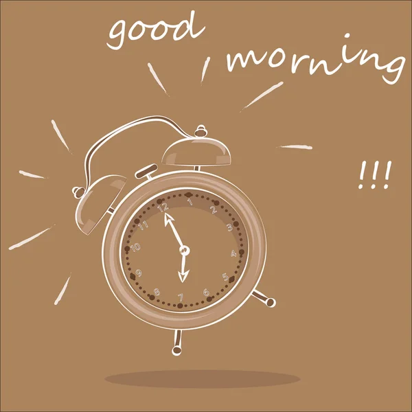 kahverengi bir arka planda çalar saat. vektör çizim