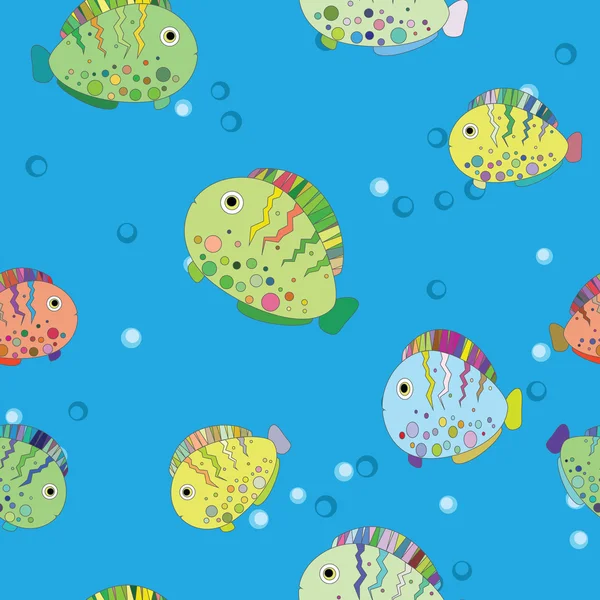 Vektör çizim. Desen renkli balık