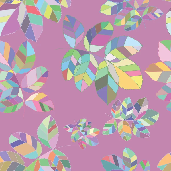 Retro desen yaprak geometrik şekiller. Renkli mozaik afiş