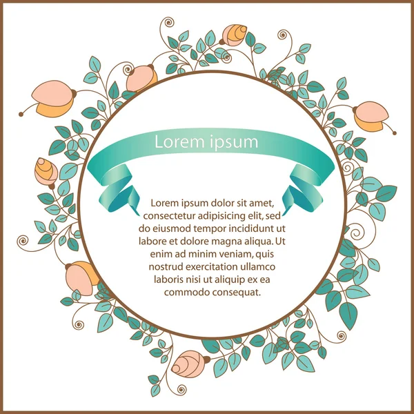 Çiçek whreath ve şablon metin: davetiyeli. Vektör Il