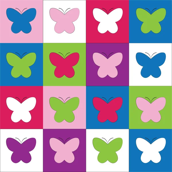 Seamless floral background with butterflies — Stock Vector