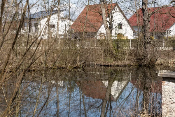 House Reflected Water Lake — Stock Photo, Image