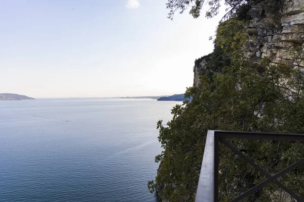 Vista Del Lago Garda Desde Carretera Gardesana Cerca Gargnano — Foto de Stock