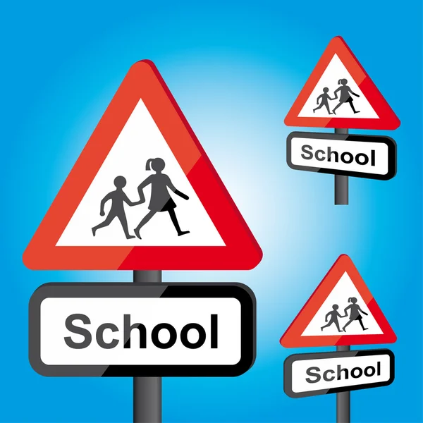 School crossing traffic sign icon Royalty Free Vector Image