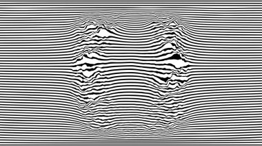 Soyut çizgili arka plan. Siyah ve beyaz çizgiler optik yanılsama. Vektör ses eşitleyici.