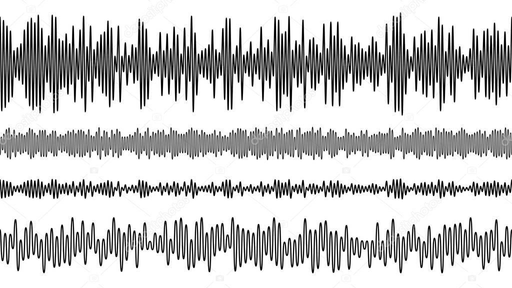 Seamless vector audio wave equalizer pattern. Music frequency.
