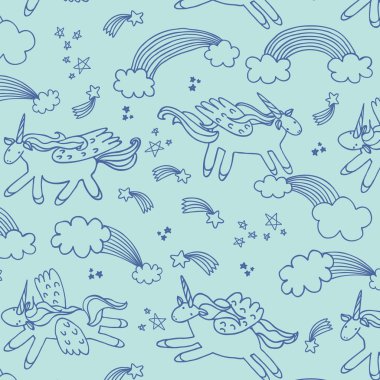 Harikalar tek boynuzlu at çizgi deseni