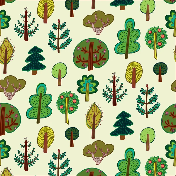 Árboles patrón forestal — Vector de stock