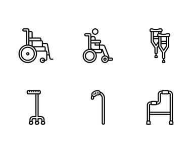 Özürlülük simgeleri Mini Set, vektör illüstrasyonu  