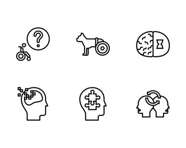 Özürlülük simgeleri Mini Set, vektör illüstrasyonu  