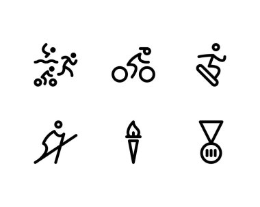 Olimpiyat oyunları simgeleri Mini Set, vektör illüstrasyonu  