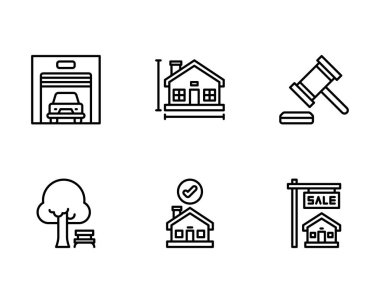  Emlak simgeleri Mini Set, vektör illüstrasyonu  