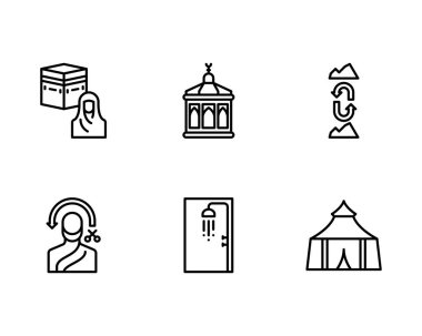 Din, yapı ve diğer vektör illüstrasyonlarının 4 düzenlenebilir çizgi simgesi