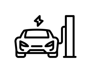 Araç ikonu. Web için taksi vektör simgelerinin özet çizimi