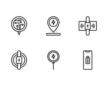 Hedef, araba, yol ve diğer vektör illüstrasyonlarının çizgi simgesi