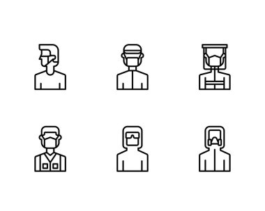 Sakallı adam ve kadın Avatar karakter çizimi tasarımı ile karşı karşıya