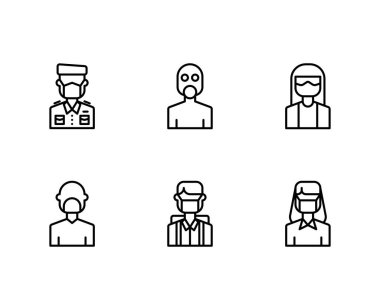 Sakallı ve kulaklıklı bir adam. vektör illüstrasyonu