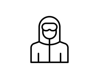 Adam avatar ikonu. Kadın vektör illüstrasyonunu özetle. beyaz arkaplanda izole