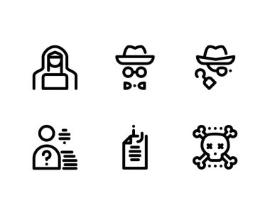 Ağ güvenliği ve koruma ikonları. vektör illüstrasyonu