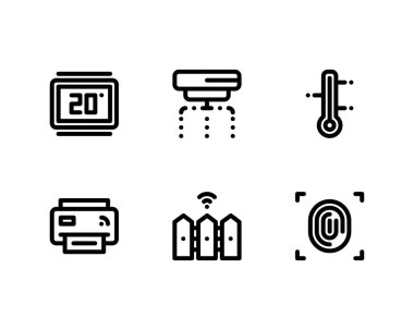 Bir dizi akıllı ev ikonu. vektör illüstrasyonu.