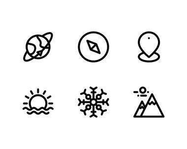 Seyahat simgeleri, vektör illüstrasyonu