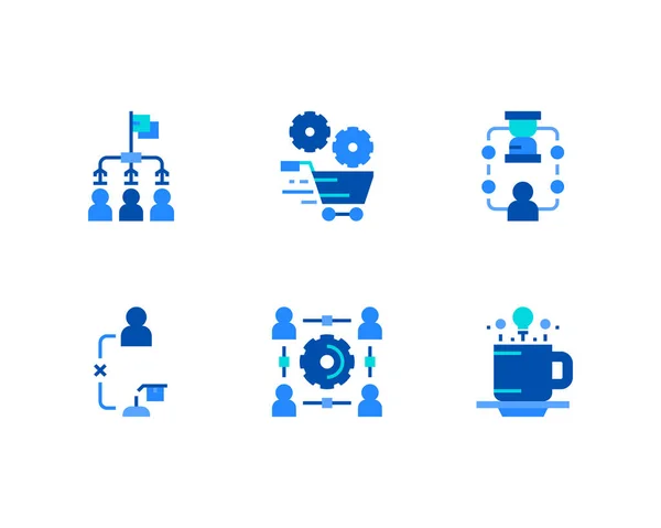 Business Concept Line Icons Λευκό Φόντο — Διανυσματικό Αρχείο