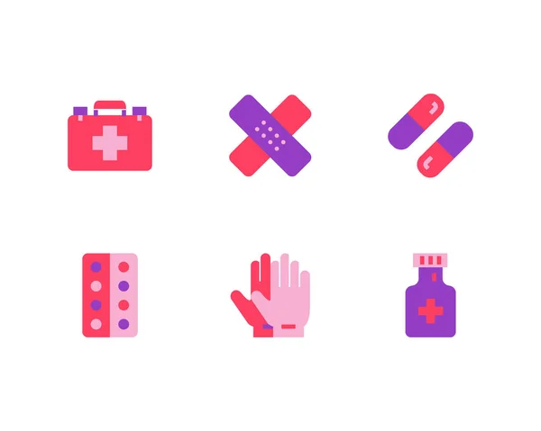 Conjunto Iconos Médicos Concepto Salud Vector Ilustración — Archivo Imágenes Vectoriales