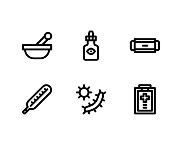 Set Icone Mediche Illustrazione Vettoriale Concetto Sanitario — Vettoriale Stock