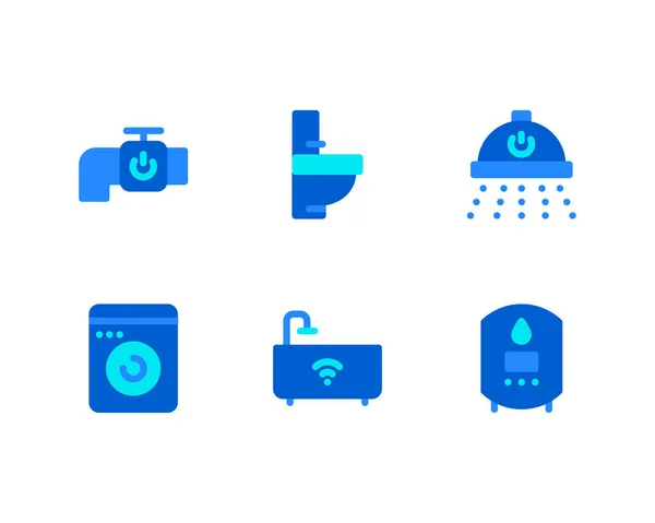 Conjunto Iconos Del Hogar Inteligente Ilustración Vectorial — Vector de stock