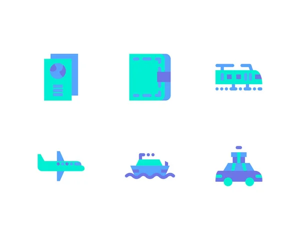 Set Travel Icons Vector Illustration — Stock Vector