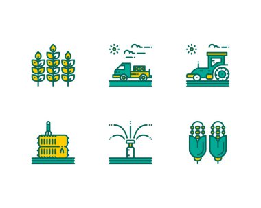 Tarım simgelerinin vektör illüstrasyonu