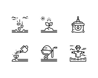 Tarım simgelerinin vektör illüstrasyonu