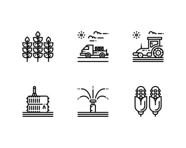 Tarım simgelerinin vektör illüstrasyonu