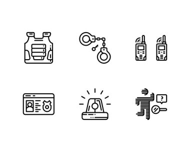 Amerikan Polis simgeleri, vektör illüstrasyonu